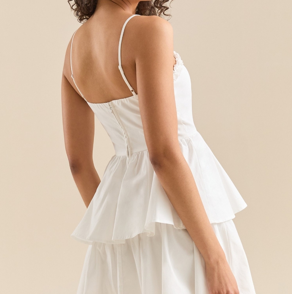 Olive Tiered Mini Dress Altar'd State - Picture 2 of 3